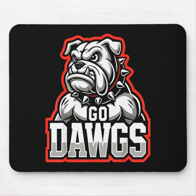 Mousepad Go Dawgs Funny Bulldogs  (Frente)