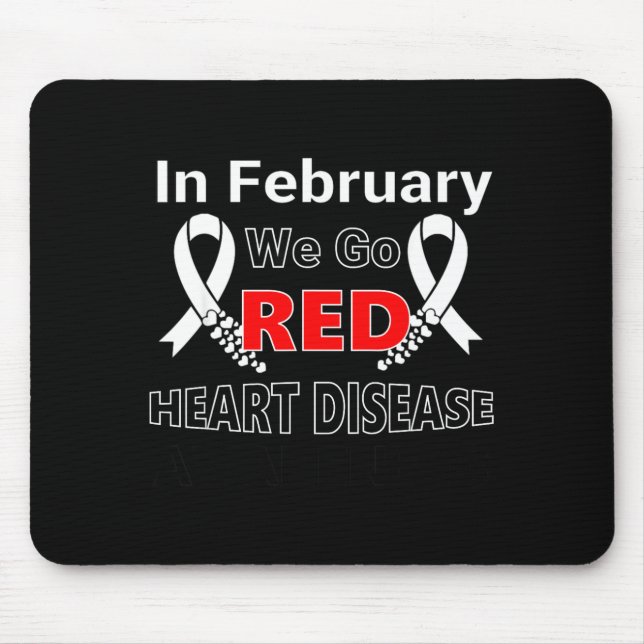 Mousepad Go Red - American Heart Health Month Awareness In  (Frente)