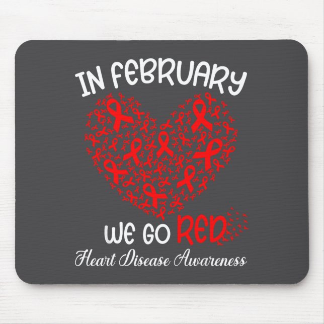 Mousepad Go Red - American Heart Month Awareness In Februar (Frente)