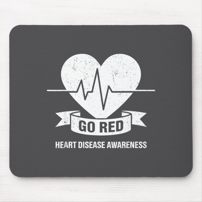 Mousepad Go Red For Women American Chd Heart Disease Month  (Frente)