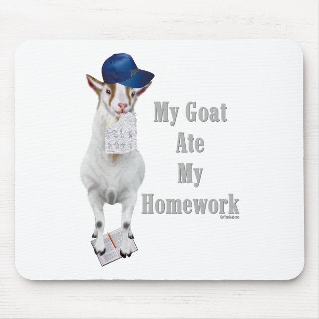 Mousepad Goat Engraçado Comeu Minha Casa (Frente)