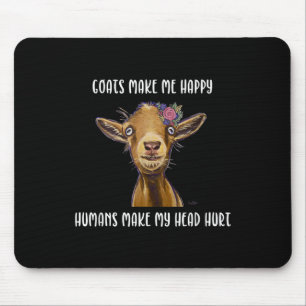Mousepad Goats Me Faz Feliz, Goat Lover