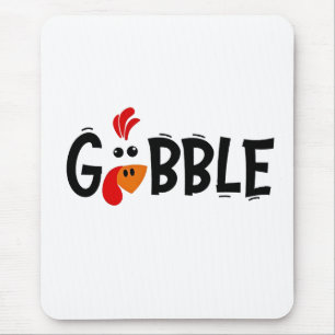 Mousepad Gobble Engraçado Banquete de Ação de Graças à Turq