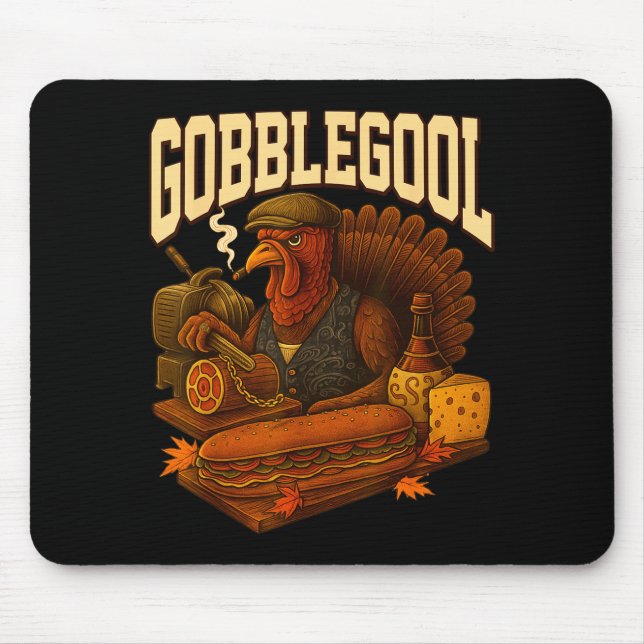 Mousepad Gobbol Peru Gobble Gool Dia de Ação de Graças Retr (Frente)