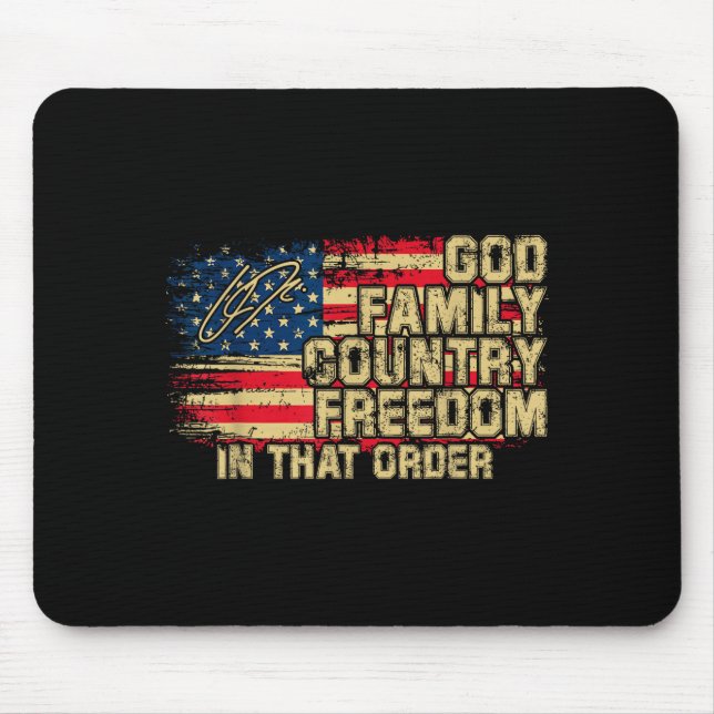 Mousepad God Family Country Dom In That Order For Suprters  (Frente)