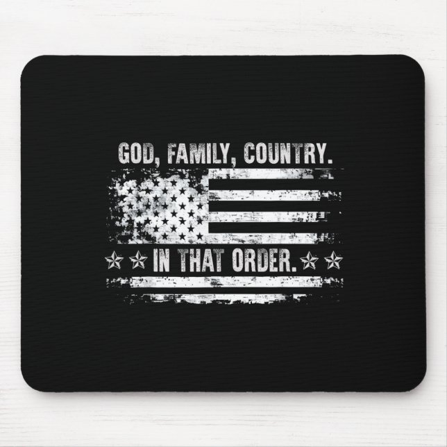 Mousepad God Family Country Patriotic Faith Pride Usa For S (Frente)
