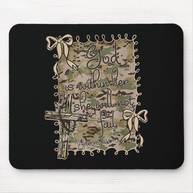 Mousepad God Is Within Her She Will Not Fail Christian Bibl (Frente)