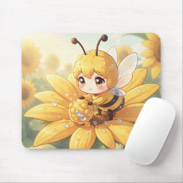 Mousepad Golden Bumblebee in Bloom Dance.1