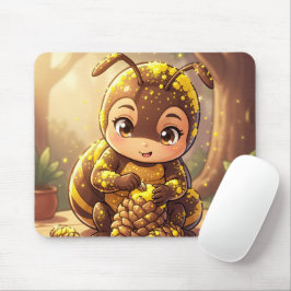 Mousepad Golden Bumblebee in Bloom Dance.12