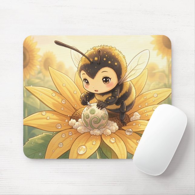 Mousepad Golden Bumblebee in Bloom Dance.8 (Com mouse)