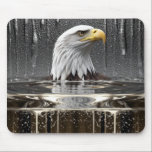 Mousepad Golden Eagle Pendant Dripping Liquid Metal<br><div class="desc">A gold eagle pendant suspended beneath a stream of liquid metal over a textured silver background,  evoking luxury,  power,  freedom and refinement with high-contrast metallic tones and dramatic lighting.</div>