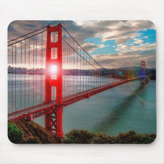 Mousepad Golden gate bridge com o Sun que brilha (Frente)