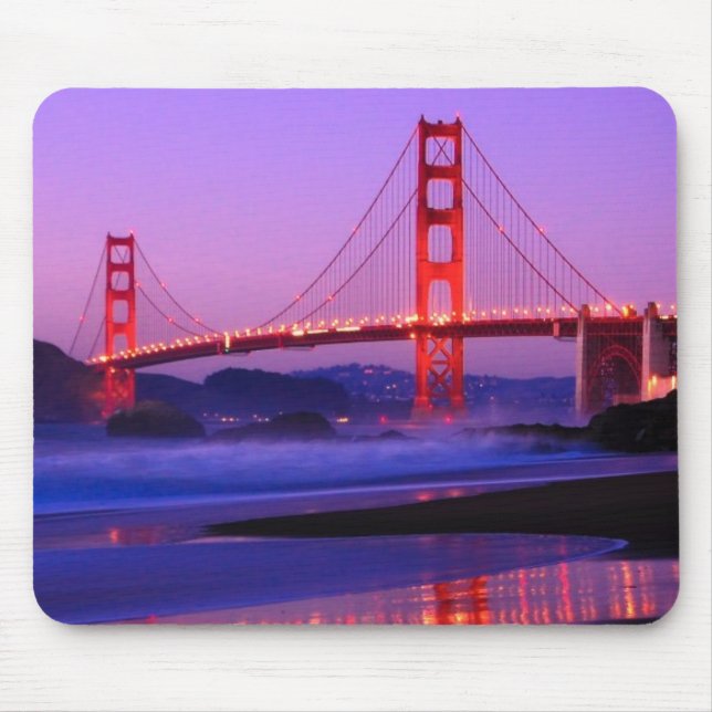 Mousepad Golden gate bridge na praia do padeiro no (Frente)