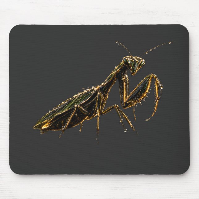 Mousepad Golden Praying Mantis Black & Gold (Frente)