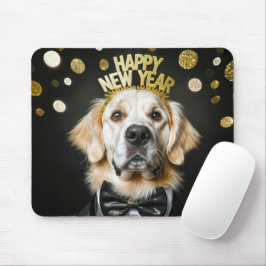Mousepad Golden Retriever Ano Novo Smoking