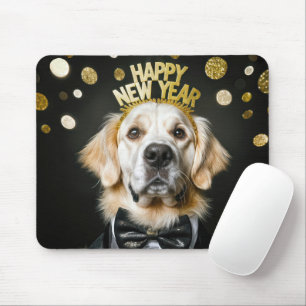 Mousepad Golden Retriever Ano Novo Smoking