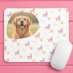 Mousepad Golden Retriever com Foto Personalizada - Rosa Pas