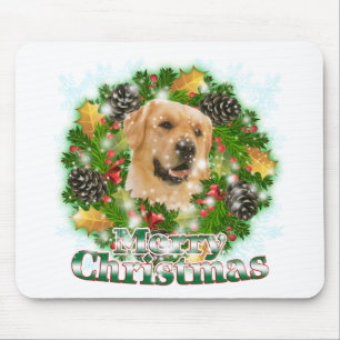 Mousepad Golden retriever do Feliz Natal