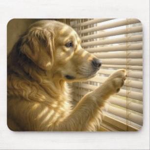 Mousepad Golden Retriever Espiando Através das Persianas Il