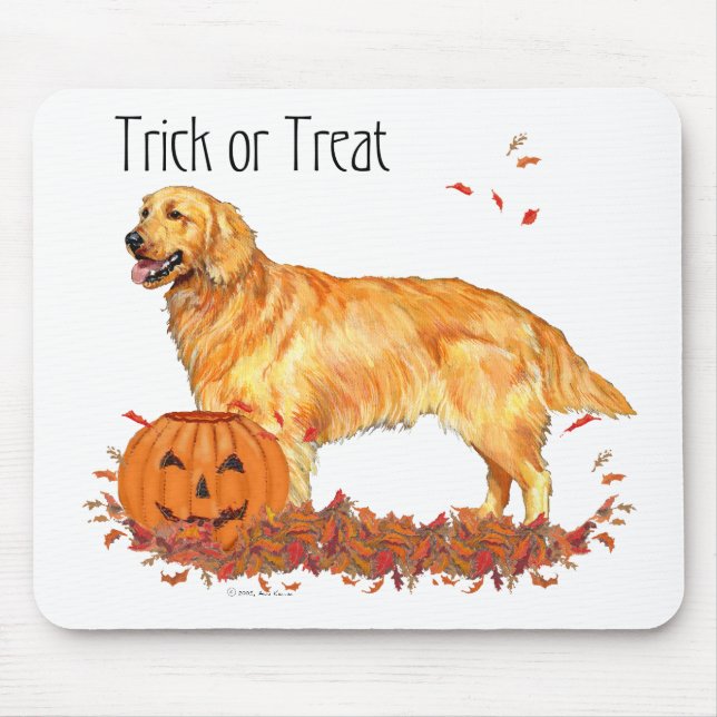 Mousepad Golden Retriever Halloween (Frente)