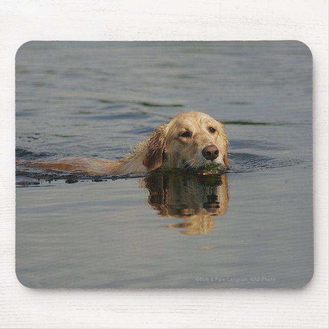 Mousepad Golden retriever que nada (Frente)