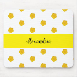 Mousepad Golden Yellow Wildflower Photo Name