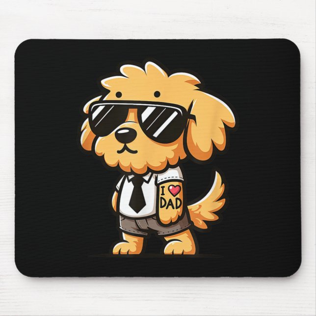 Mousepad Goldendoodle Eu Adoro Tatuagem De Cachorro Engraça (Frente)