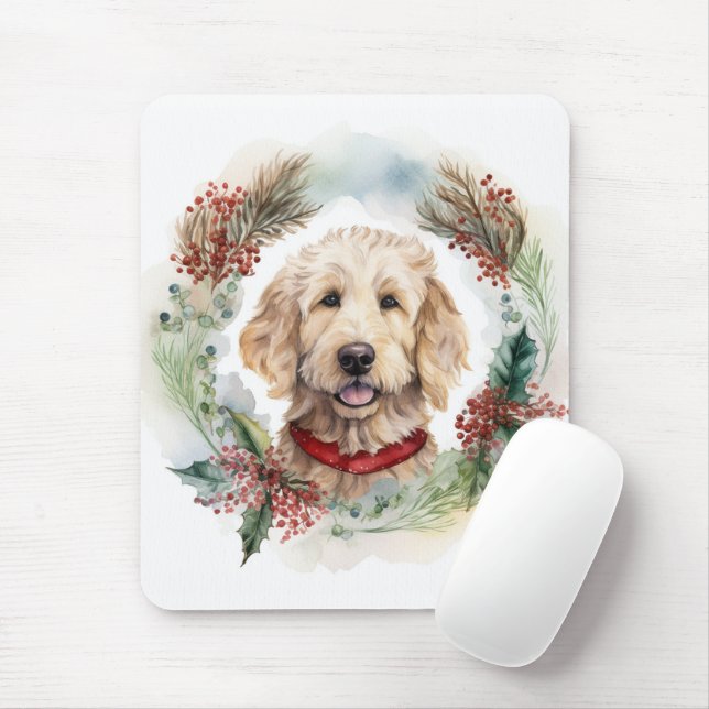 Mousepad Goldendoodle Festivo Fúria Fúria Fúria Fúria Fúria (Com mouse)