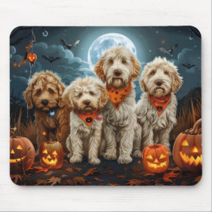 Mousepad Goldendoodle Halloween Spooky