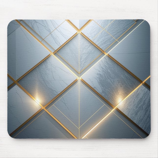 Mousepad Goldene Geometrie Marmor Luxus Muster (Frente)