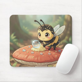 Mousepad Goldene Hummel im Blütentanz
