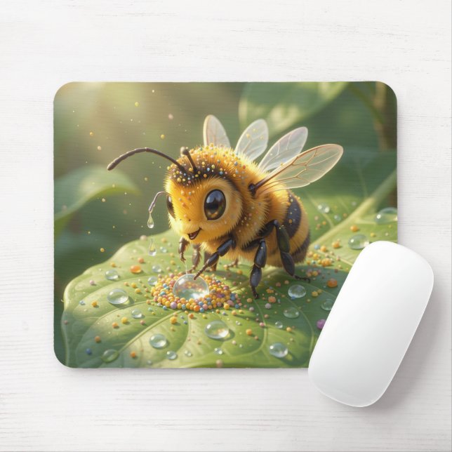 Mousepad Goldene Hummel im Blütentanz.5 (Com mouse)