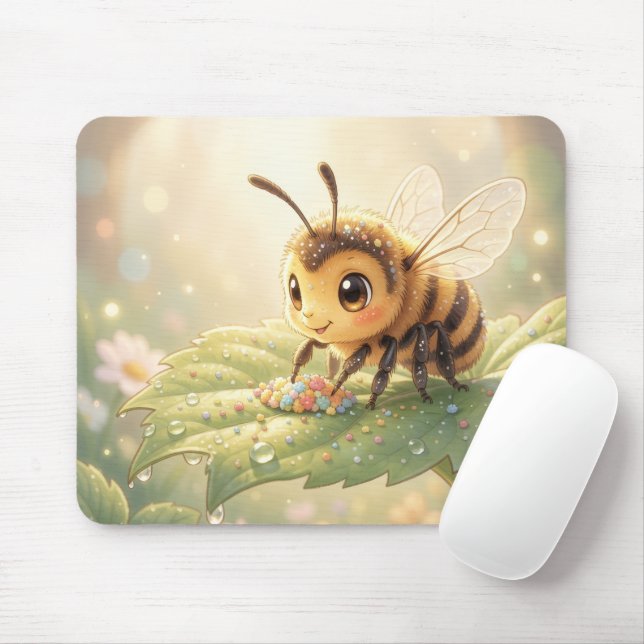 Mousepad Goldene Hummel im Blütentanz.6 (Com mouse)