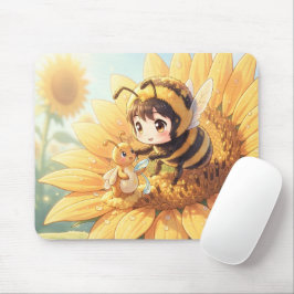 Mousepad Goldene Hummel im Blütentanz.7