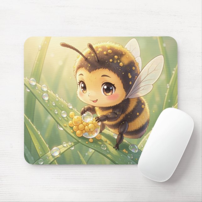 Mousepad Goldene Hummel im Blütentanz.8 (Com mouse)