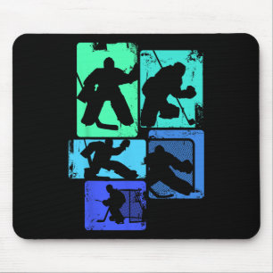 Mousepad Goleiro de Hóquei no Gelo Jogador de Hóquei Crianç
