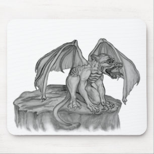 Mousepad GOLEM - Gargoyle Design preto-e-branco