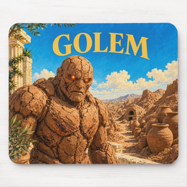 Mousepad Golem, Monstro de Fantasia Gótica (Frente)
