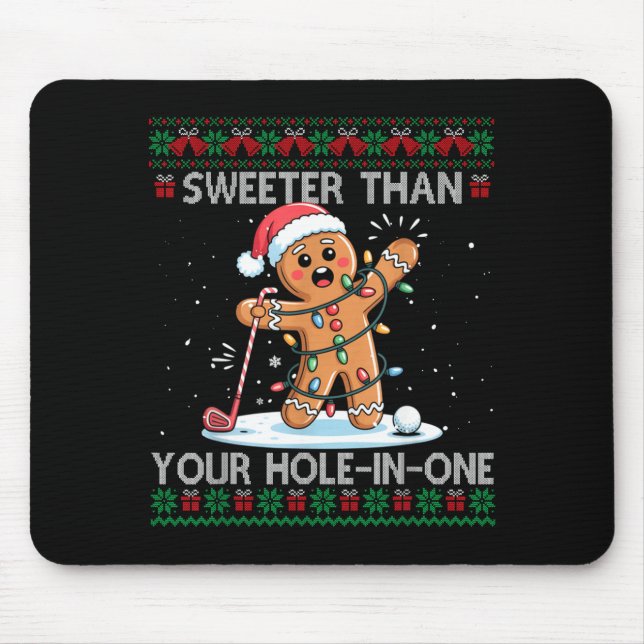 Mousepad Golf Christmas Gingerbread Sweeter Than Your Hole- (Frente)