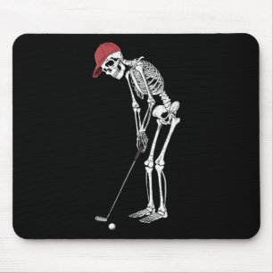Mousepad Golf Esqueleto Halloween Jogador Apanhador Masculi
