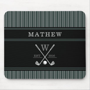 Mousepad Golf Monograma Nome Inicial Herança Verde