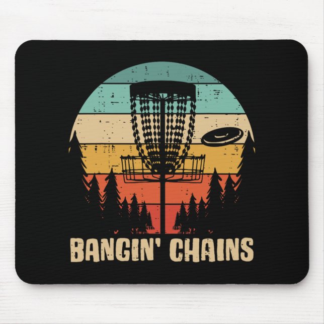 Mousepad Golfe de Disco Correntes Bangin Retro Frisbee Golf (Frente)