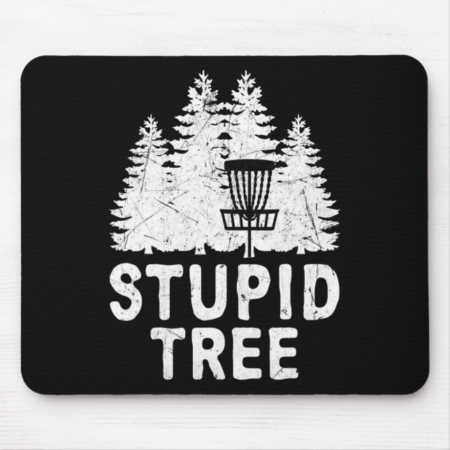 Mousepad Golfe de Disco Engraçado Árvore Estúpida Frisbee G (Frente)