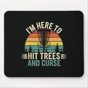 Mousepad Golfe de Disco Engraçado Bate Árvores e Xinga Retr