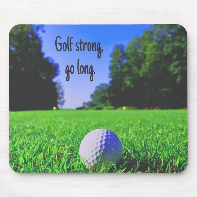 Mousepad Golfe forte vai de relva longa bola de golfe (Frente)