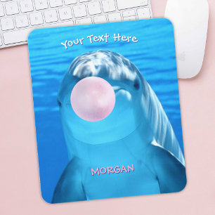 Mousepad Golfinho Bonito, Bolha de Goma de Bolha, Nome e Me