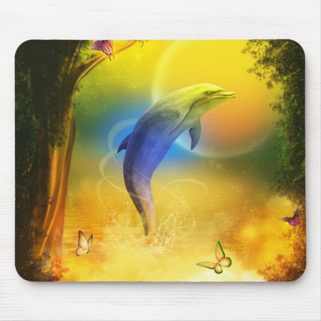 Mousepad Golfinho Colorido (Frente)