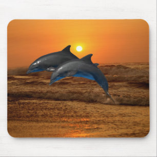 Mousepad Golfinho de Bottlenose no por do sol