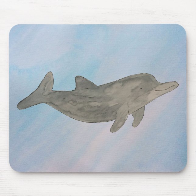 Mousepad Golfinho De Gargalose De Aquarela (Frente)
