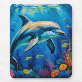 Mousepad Golfinho de Pintura de Petróleo